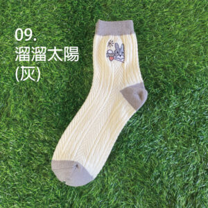 WA0012-好兔聯名中筒襪-09溜溜太陽(灰)